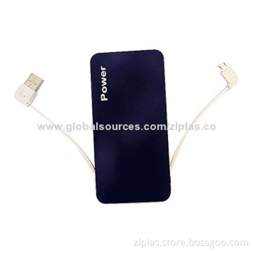 Dual-USB Port Power Bank with LED Lighting, 6,600mAh Capacity